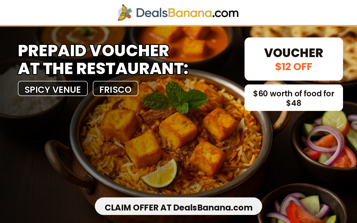 $60 Weekend Dinner Voucher for $48