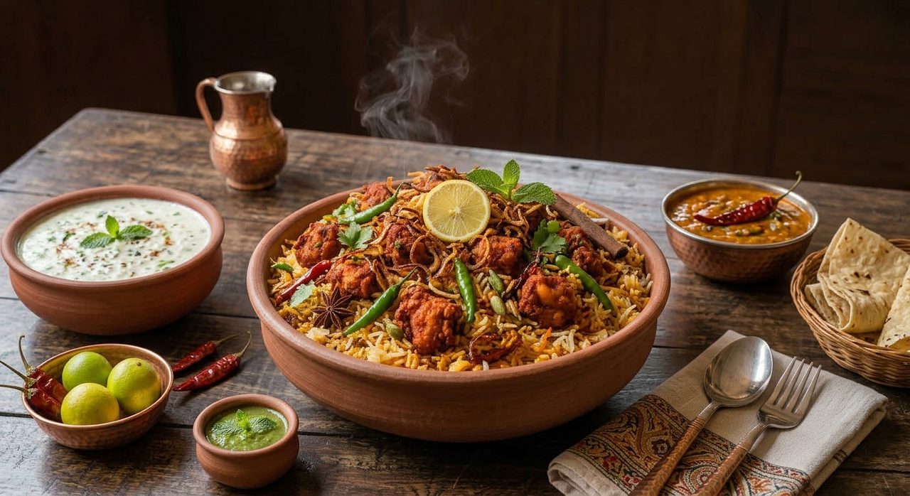 Hyderabadi Chicken 65 Biryani