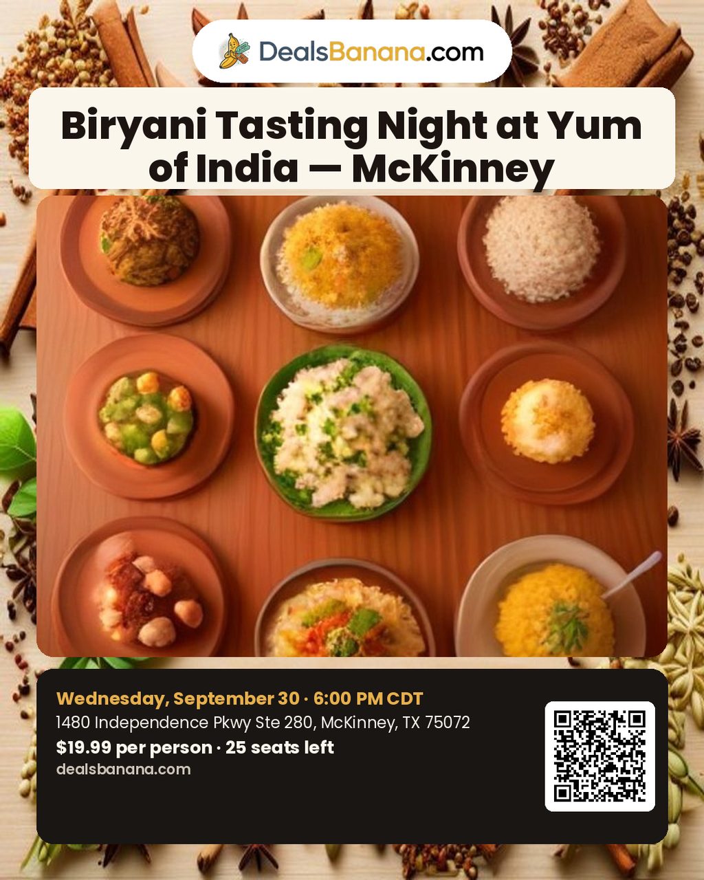 Biryani Tasting Night at Yum of India — McKinney
