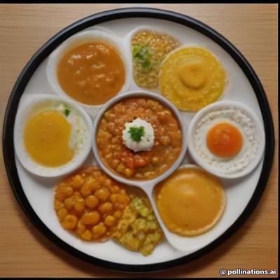 Vegetarian Thali — AI illustration, not a photo