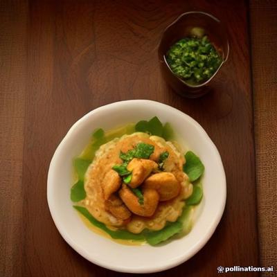 Curry Leaf Chicken / Chicken 65 — AI illustration, not a photo