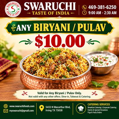 Swaruchi Taste of India, Irving, TX promo poster