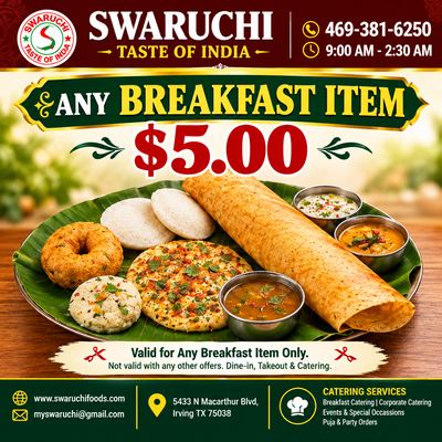 Swaruchi Taste of India, Irving, TX promo poster