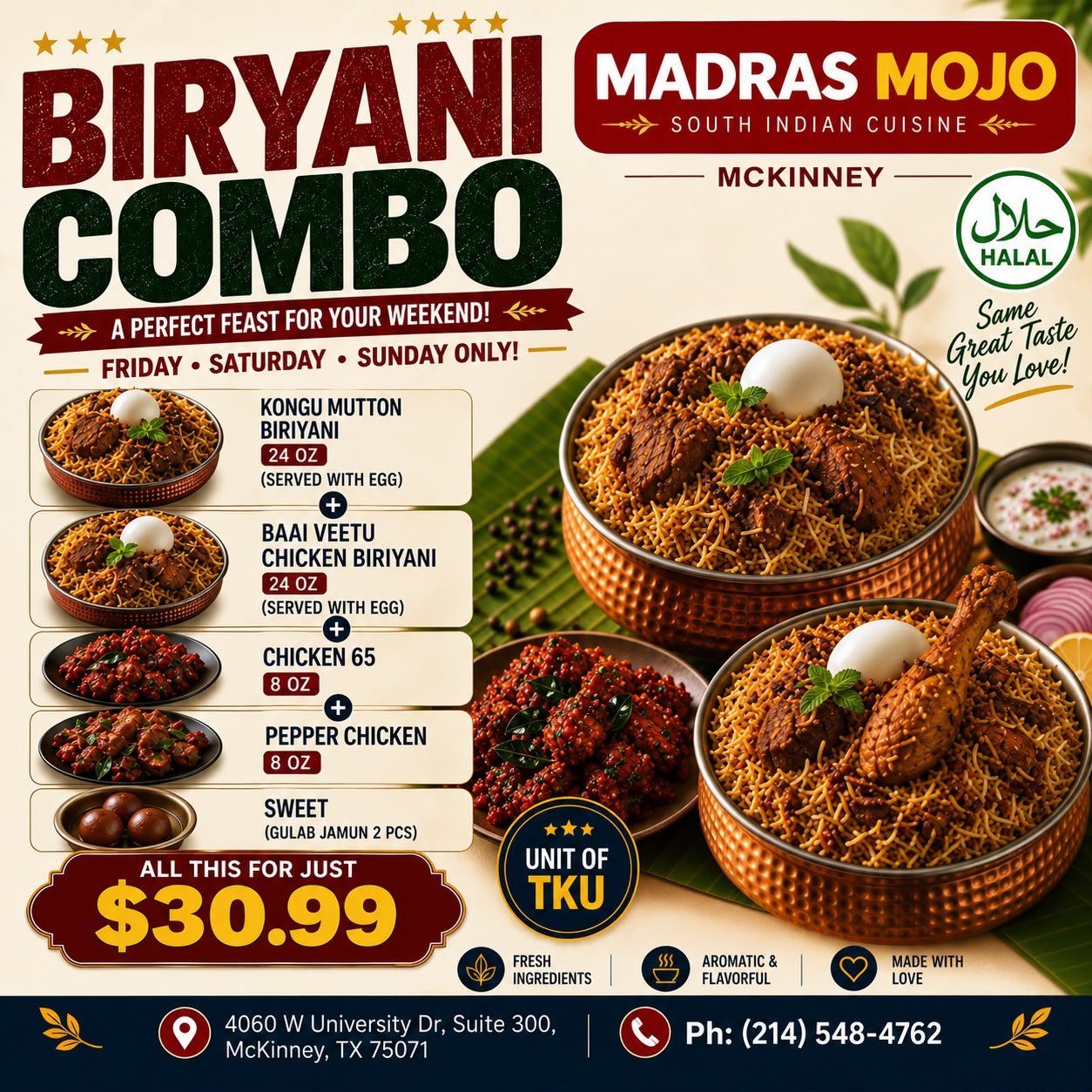Madras Mojo, McKinney, TX promotional poster